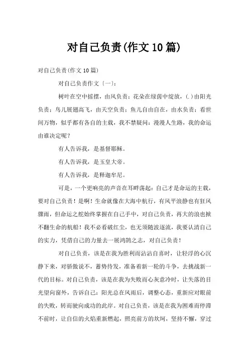对自己负责(作文10篇)