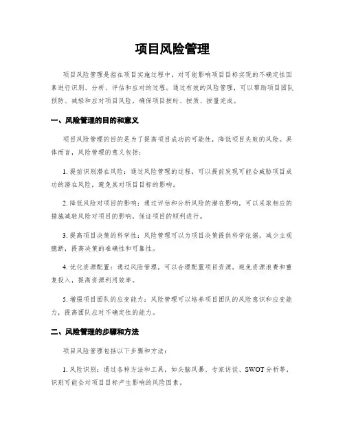 项目风险管理