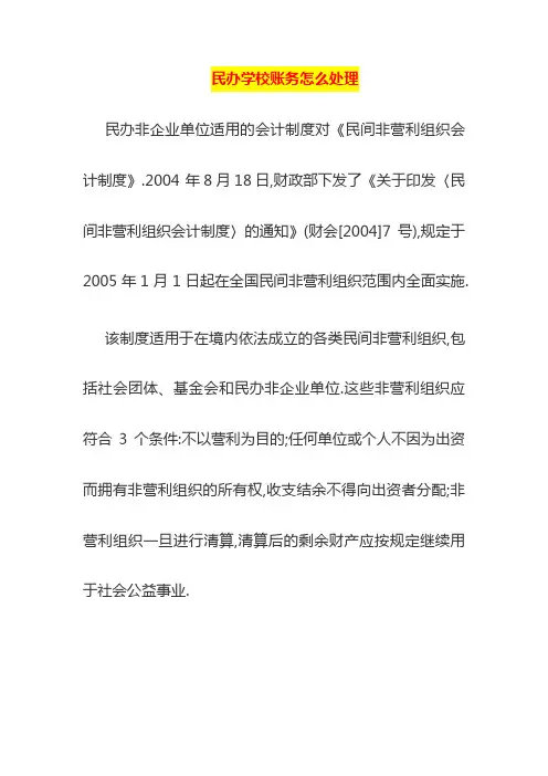 民办学校账务怎么处理