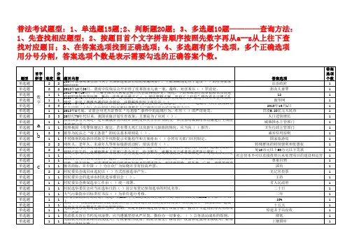2014年普法考试题库