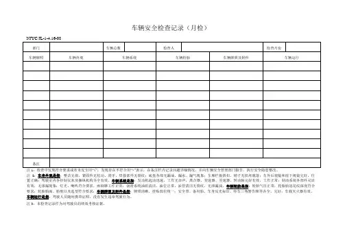 车辆安全检查记录(月检)JL-1-4.16-04