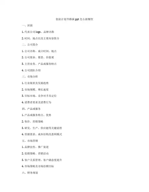 创业计划书路演ppt怎么做餐饮