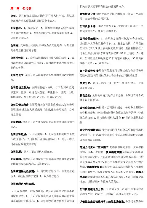 经济法概论00043重点总结2016年版--改