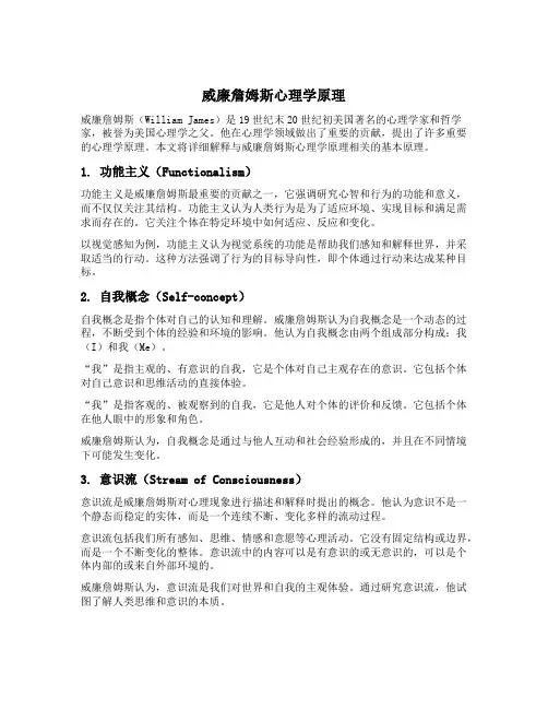 威廉詹姆斯 心理学原理