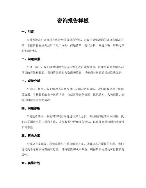 咨询报告样板