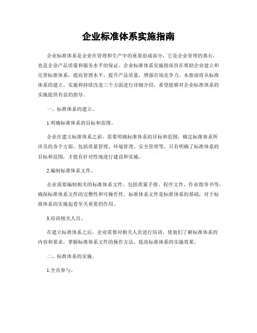 企业标准体系实施指南