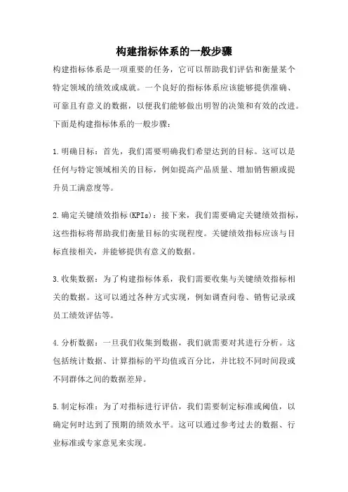 构建指标体系的一般步骤