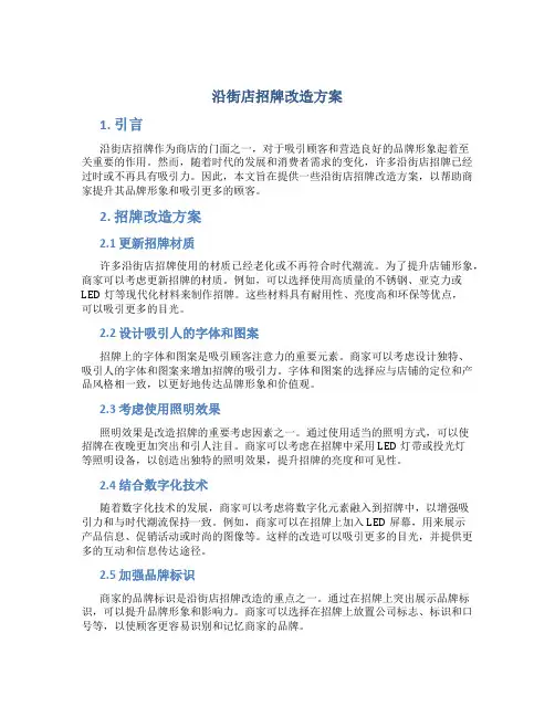 沿街店招牌改造方案