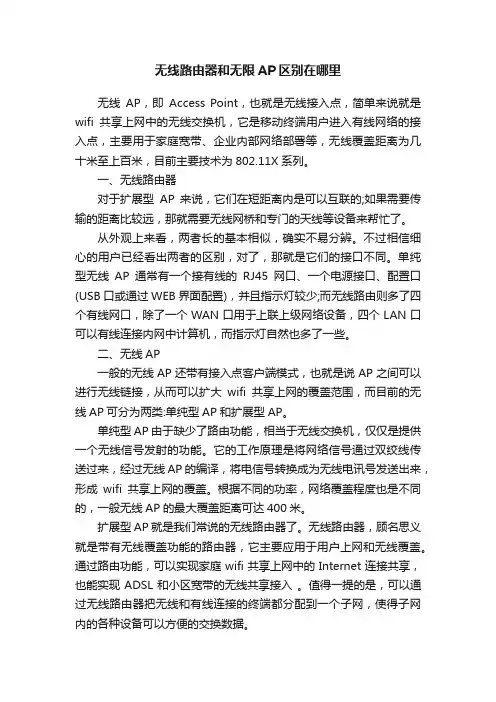 无线路由器和无限AP区别在哪里