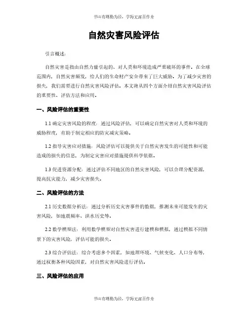 自然灾害风险评估