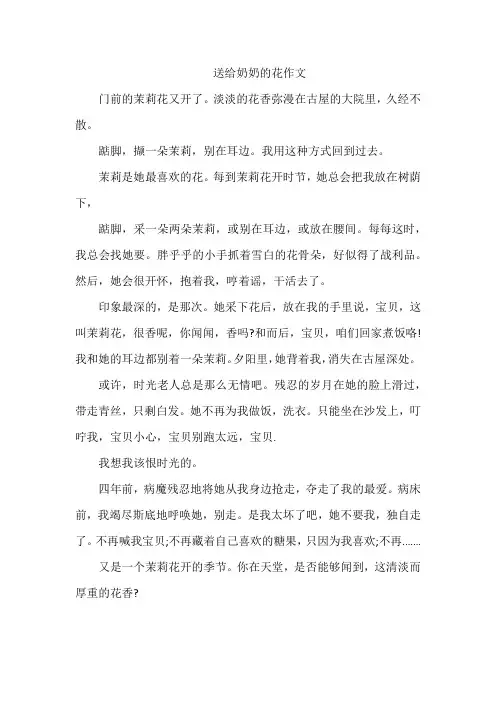 送给奶奶的花作文