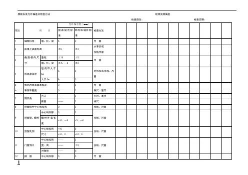 模板安装允许偏差及检查方法