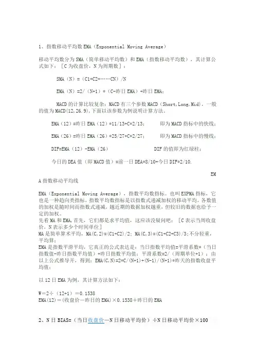 技术分析指标公式