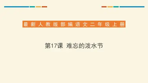 部编版二年级上册语文《难忘的泼水节》PPT优秀课件