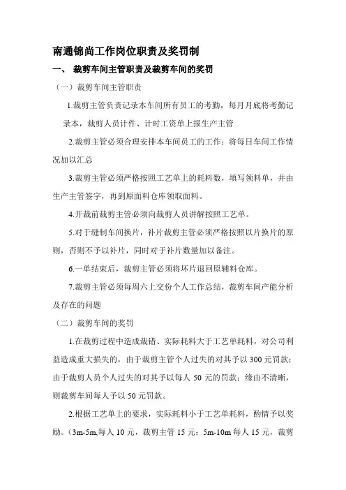 南通锦尚岗位职责