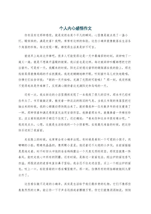 个人内心感悟作文