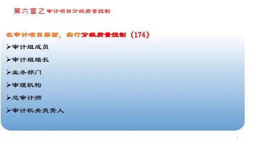 第六章  审计项目分级质量控制  《审计法规与准则》  PPT课件