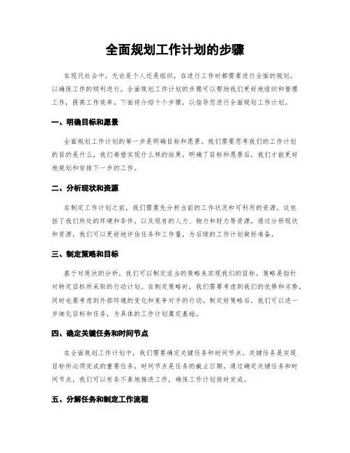 全面规划工作计划的步骤