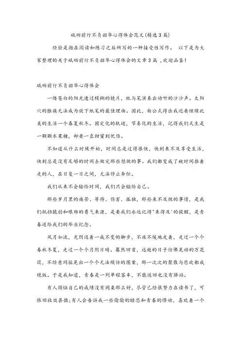 砥砺前行不负韶华心得体会范文(3篇)