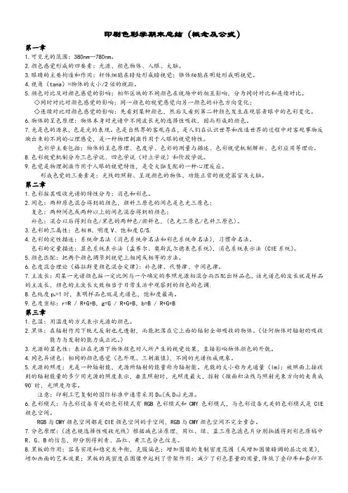 印刷色彩期末总结