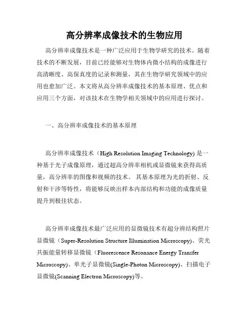 高分辨率成像技术的生物应用