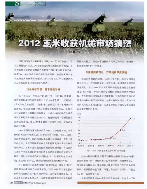 2012玉米收获机械市场猜想