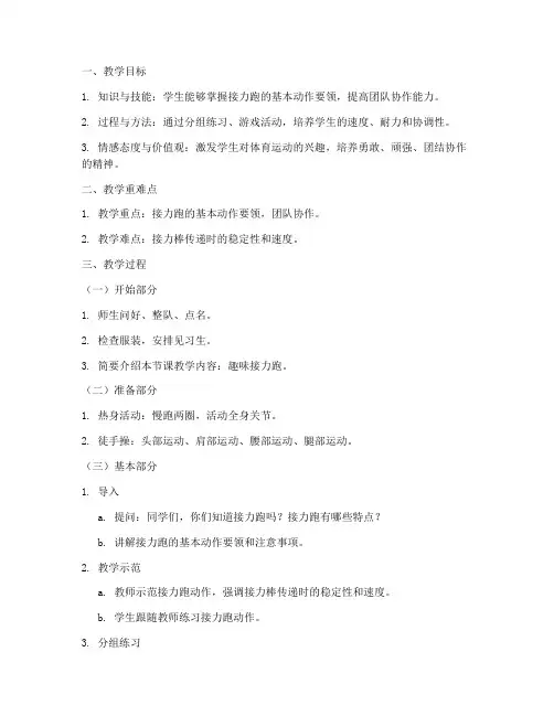 体育面试试讲教案万能模板范文