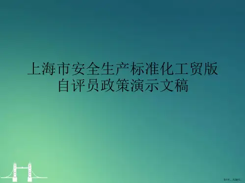 上海市安全生产标准化工贸版自评员政策演示文稿