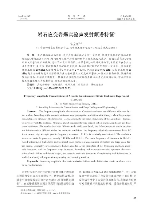 岩石应变岩爆实验声发射频谱特征