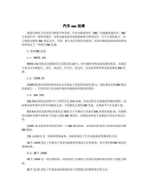 汽车emc法规
