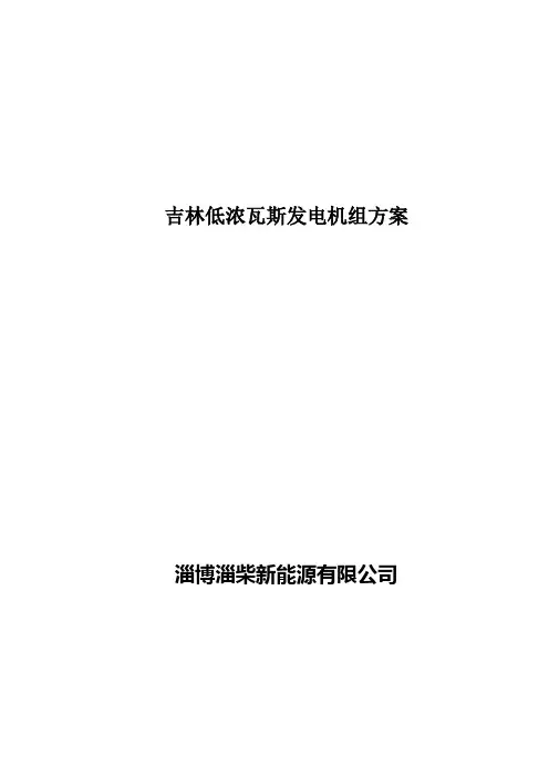 吉林低浓瓦斯发电机组方案汇总