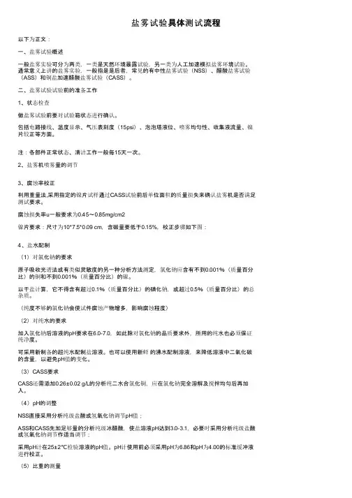 盐雾试验具体测试流程