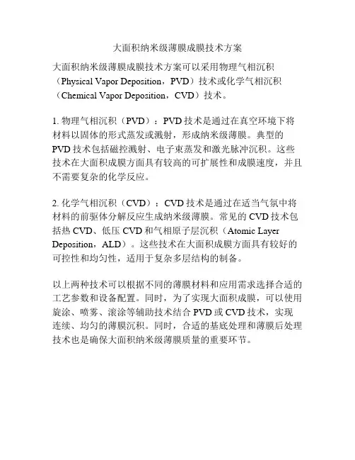 大面积纳米级薄膜成膜技术方案