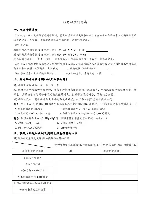 弱电解质的电离平衡