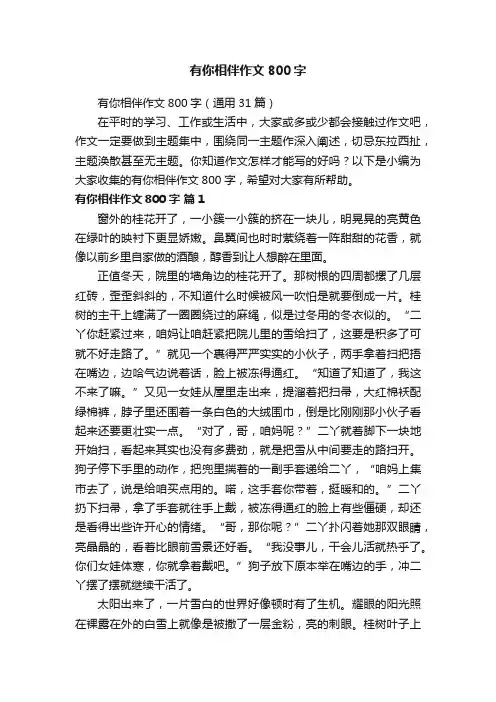 有你相伴作文800字