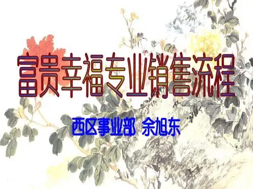 富贵幸福建议书销售说明训练