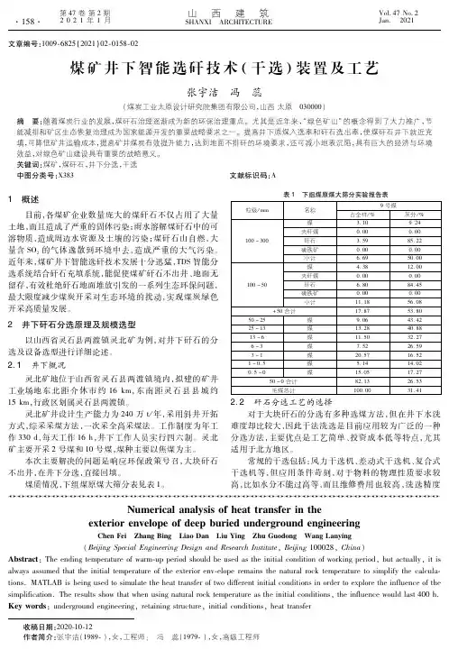 煤矿井下智能选矸技术(干选)装置及工艺