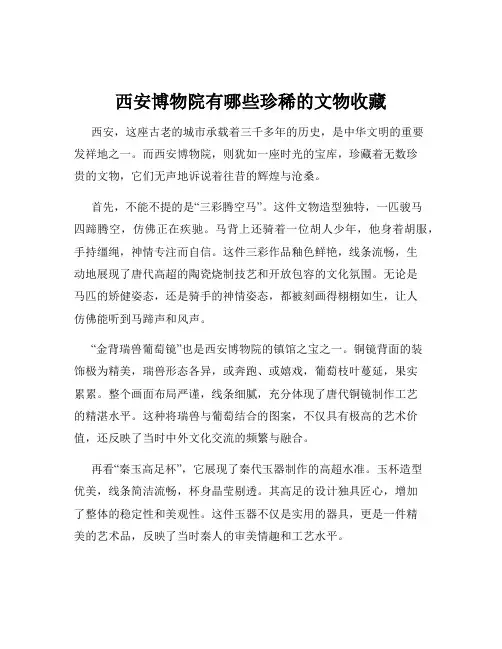 西安博物院有哪些珍稀的文物收藏