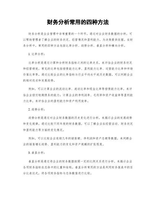 财务分析常用的四种方法