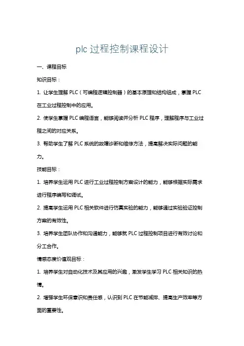 plc过程控制课程设计