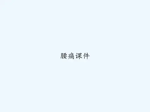 腰痛课件 PPT