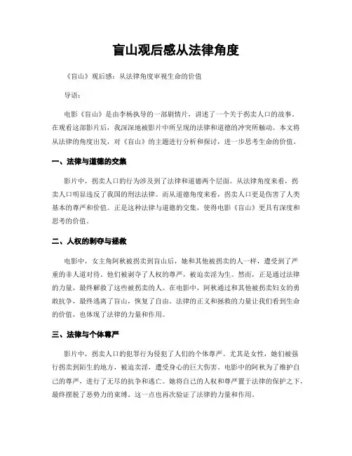 盲山观后感从法律角度