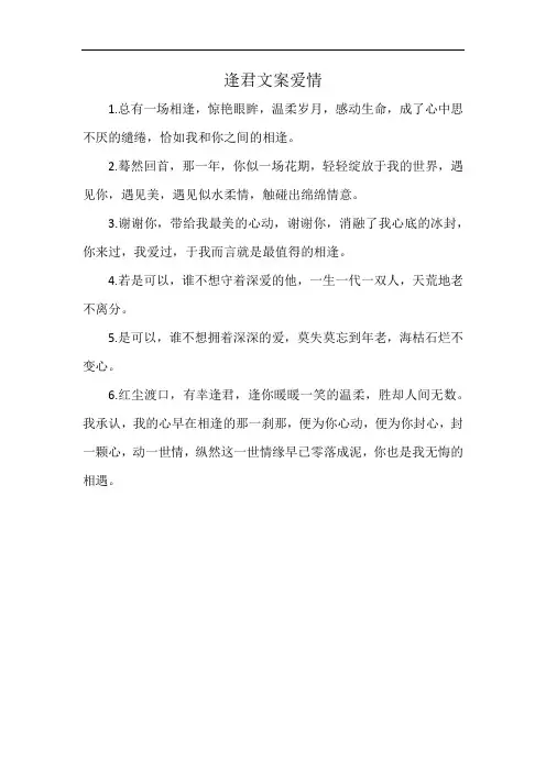 逢君文案爱情