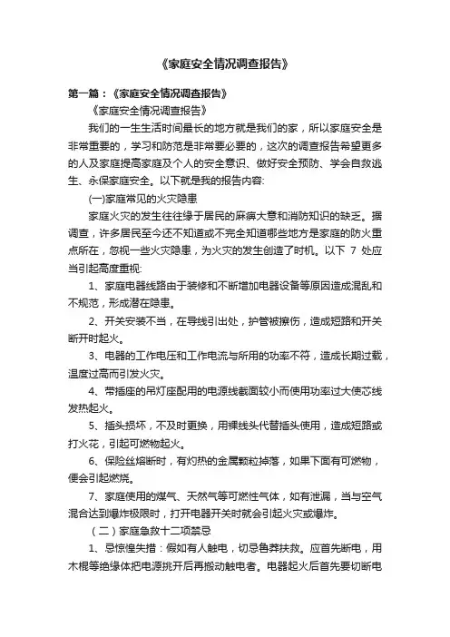 《家庭安全情况调查报告》