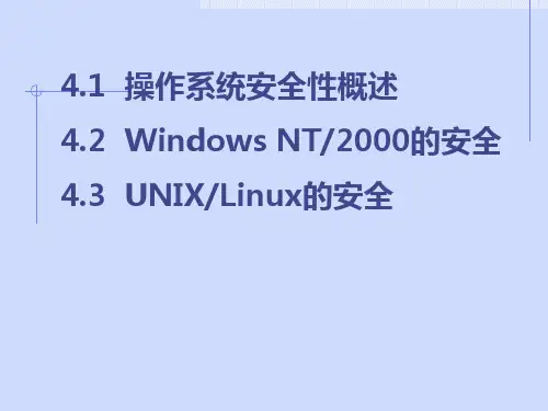 精选操作系统安全性概述