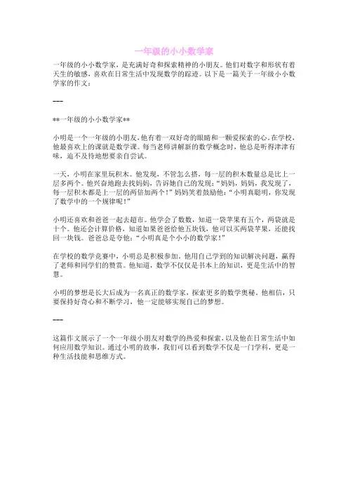 一年级的小小数学家
