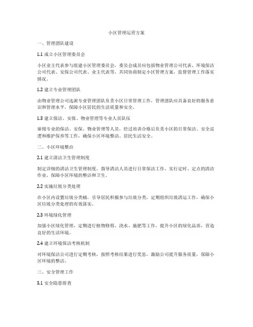 小区管理运营方案