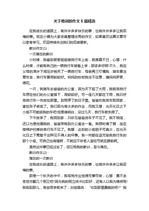 关于教训的作文5篇精选