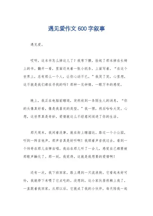 遇见爱作文600字叙事
