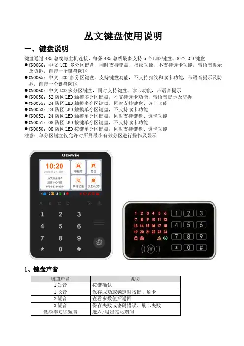 丛文键盘使用说明说明书